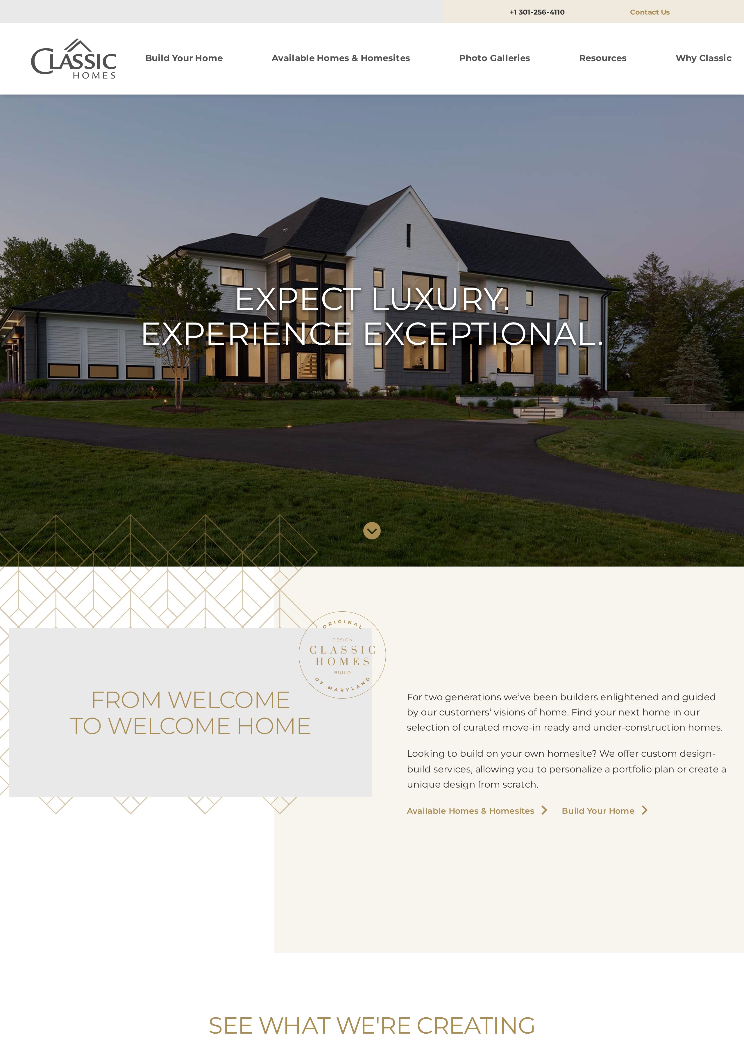 ClassicHomesOfMaryland.com website screenshot