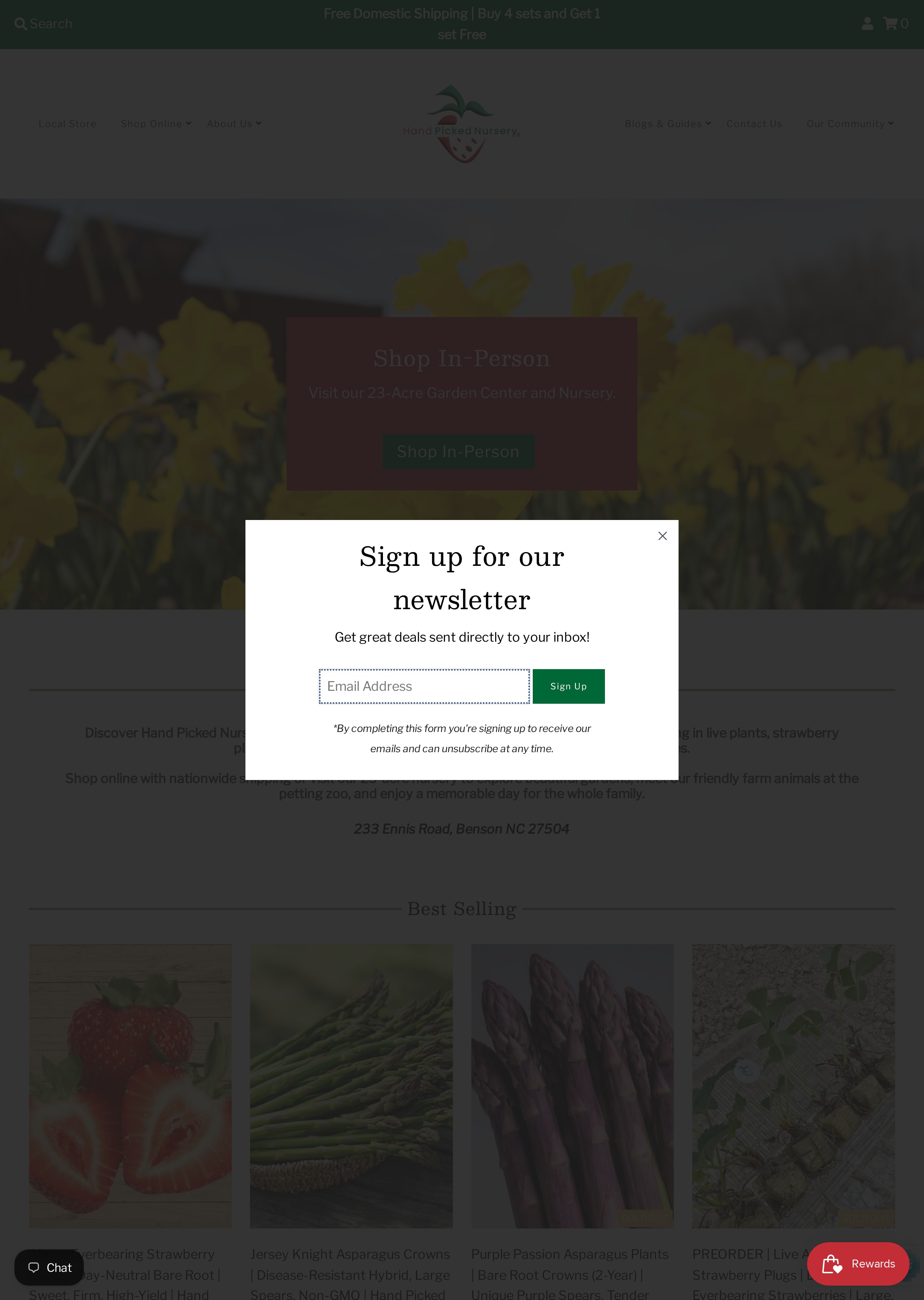 HandPickedNursery.com website screenshot