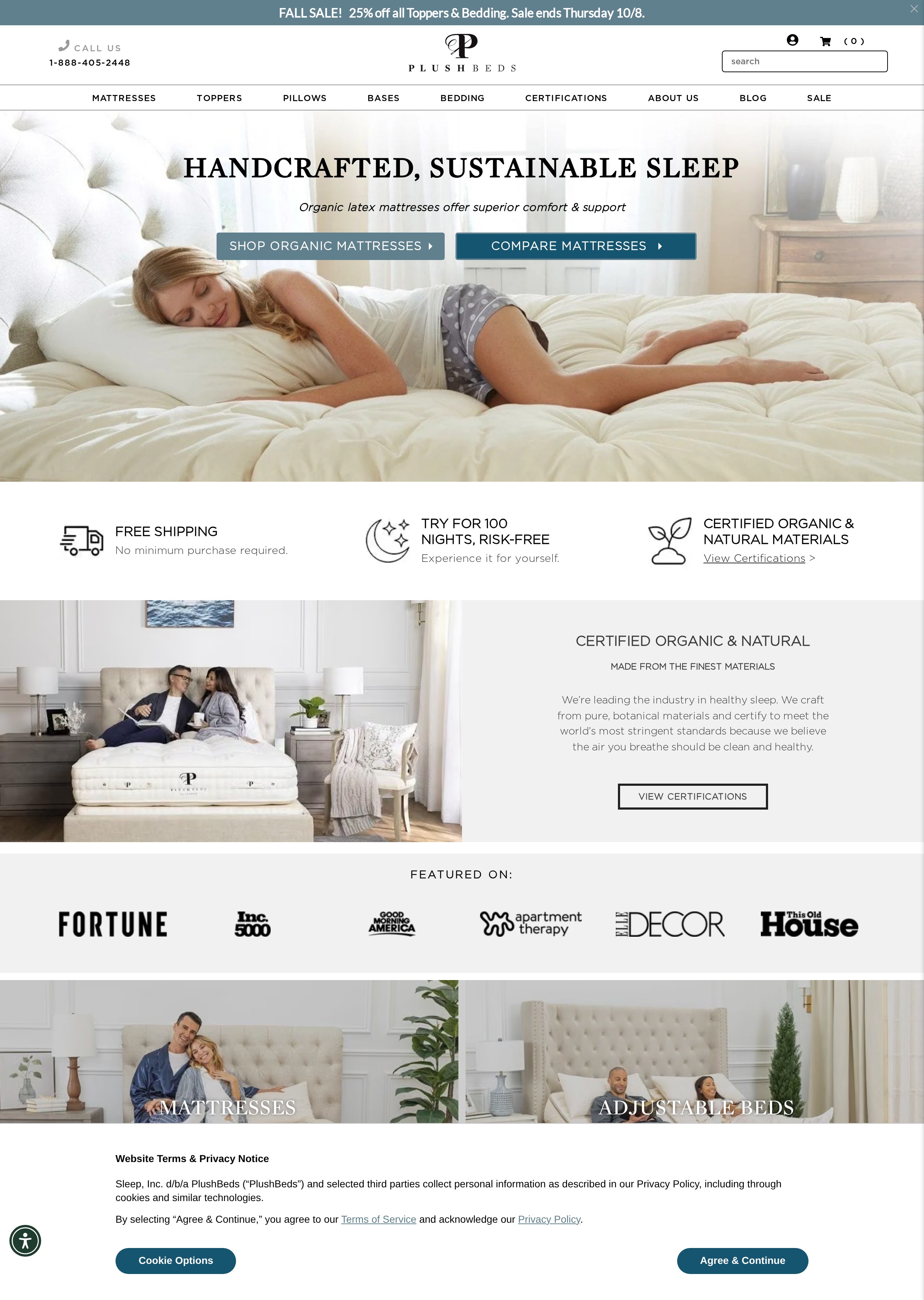 PlushBeds.com website screenshot